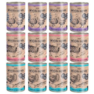 WIEJSKA ZAGRODA mokra karma dla kota mix smaków 12x 400g