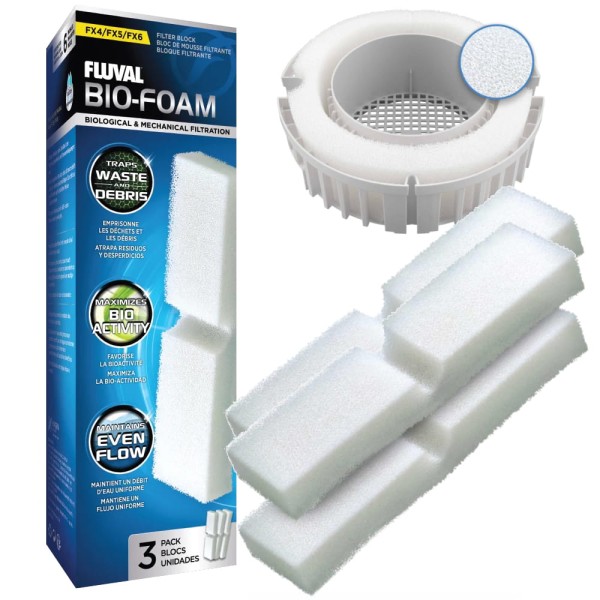 Fluval Wkład gąbkowy do filtra FX4 FX5 FX6 Hagen 3 sztuki