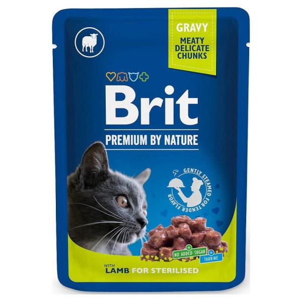 BRIT CAT POUCHES 100g LAMB FOR STERILIZED mokra karma dla kotów