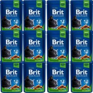 BRIT CAT POUCHES zestaw 12x100g CHICKEN SLICES FOR STERILISED mokra karma dla kotów