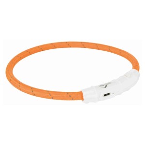 Trixie obroża świecąca opaska USB dla psa pomarańcz XS-S 35cm
