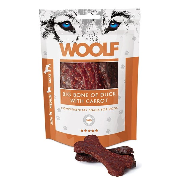 WOOLF Big Bone Of Duck With Carrot 100g przysmak dla psa z kaczką 