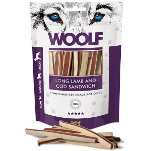 WOOLF Long Lamb And Cod Sandwich 100g przysmak dla psa z jagnięciną