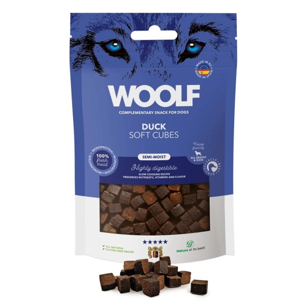 WOOLF Soft Cubes Duck Monoprotein 100g przysmak mono dla psa z kaczką