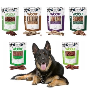 WOOLF przysmaki dla psa zestaw 6x100g z jagnięciną smaczki gryzaki dla psa