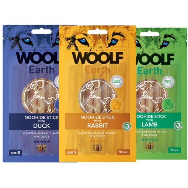 WOOLF EARTH NOOHIDE S STICK zestaw 3 szt przysmak dla psa patyk