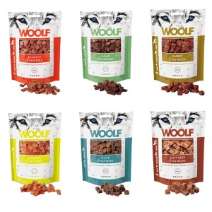 WOOLF CHUNKIES zetaw 6x100g przysmak dla psa kawałki kosteczki
