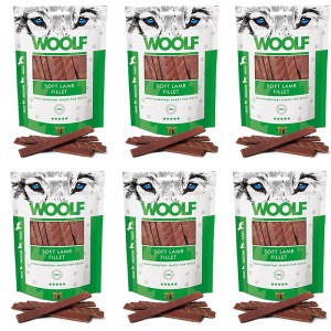 Woolf Soft Lamb Fillet zestaw 6x100g Miękkie Przysmaki Dla Psa Filety z Jagnięciną