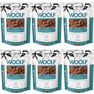 WOOLF N DUCK CHUNKIES zestaw 6x100g przysmak dla psa kawałki z kaczki