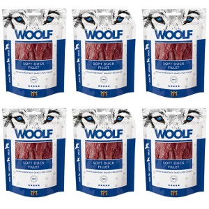 WOOLF N SOFT DUCK JERKY FILLET zestaw 6x100g przysmak dla psa paski z kaczki filet