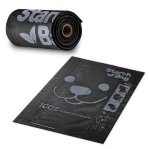 Kompostowalne worki na psie odchody 15szt czarne