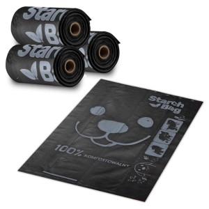 Kompostowalne worki na psie odchody 45szt czarne