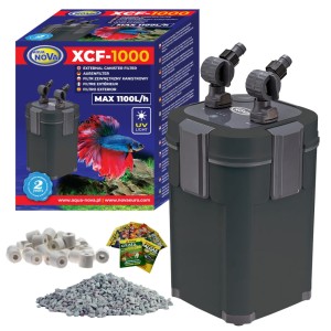 Filtr zewnętrzny Aqua Nova XCF-1000 UV 7W akwarium do 200l + gratis