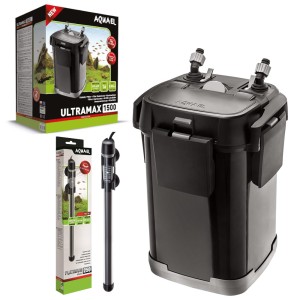 Aquael Ultramax 1500 filtr do akwarium 450l + grzałka Platinium Heater 250W