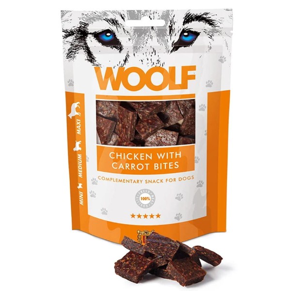 Woolf Chicken With Carrot Bites 100g przysmak dla psa z kurczak marchew
