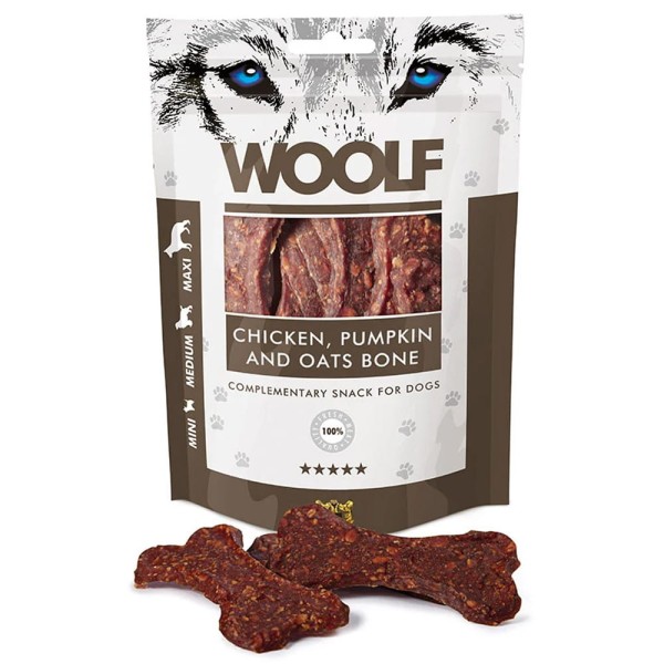 Woolf Chicken Pumpkin And Oats Bone 100g treningowy przysmak dla psa