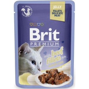 Brit Premium Beef Jelly Fillets 85g karma mokra dla kota wołowina galareta