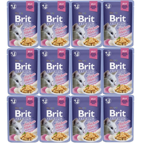Brit Premium Chicken Jelly ZESTAW 12x85g karma mokra dla kota kurczak galaretka