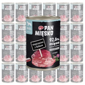 Pan Mięsko wieprzowina z dzikiem mokra karma dla psa ZESTAW 24x400g