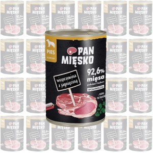 Pan Mięsko wieprzowina z jagnięciną mokra karma dla psa ZESTAW 24x400g