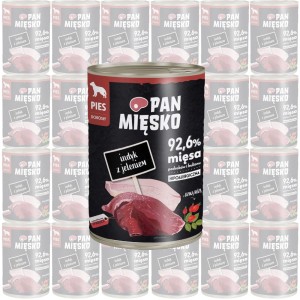 Pan Mięsko indyk z jeleniem mokra karma dla psa ZESTAW 24x400g