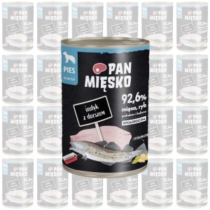 Pan Mięsko indyk z dorszem mokra karma dla psa ZESTAW 24x400g