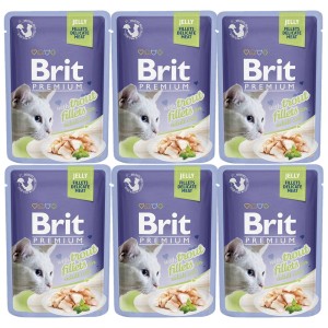 Brit Premium Jelly Fillets With Trout ZESTAW 6x80g mokra karma dla kota