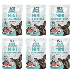BRIT CARE MINI POUCH SALMON&HERRING ZESTAW 6x85g karma mokra dla psa