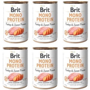 BRIT MONO PROTEIN turkey & sweet potato ZESTAW 6x400g karma mokra dla psa