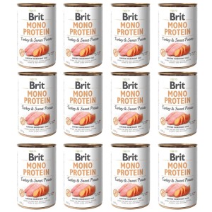 BRIT MONO PROTEIN turkey & sweet potato ZESTAW 12x400g karma mokra dla psa