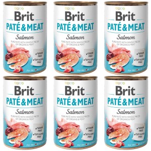 BRIT PATE & MEAT SALMON ZESTAW 6x400g karma mokra dla dorosłych psów łosoś