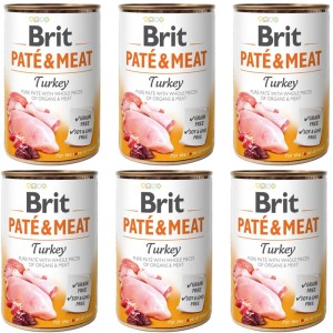 BRIT PATE & MEAT TURKEY ZESTAW 6x400g karma mokra dla dorosłych psów indyk