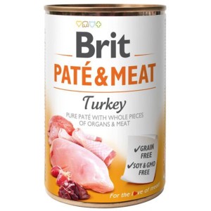 BRIT PATE & MEAT TURKEY 400g karma mokra dla dorosłych psów indyk