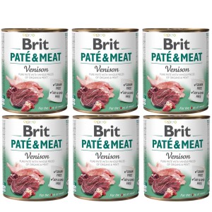 BRIT PATE & MEAT VENISON ZESTAW 6x800g karma mokra dla dorosłych psów dziczyzna