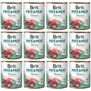 BRIT PATE & MEAT VENISON ZESTAW 12x800g karma mokra dla dorosłych psów dziczyzna
