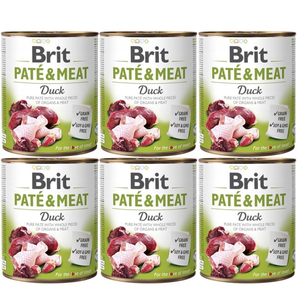 BRIT PATE & MEAT DUCK ZESTAW 6x800g karma mokra dla psa z kaczką