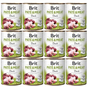 BRIT PATE & MEAT DUCK ZESTAW 12x800g karma mokra dla psa z kaczką