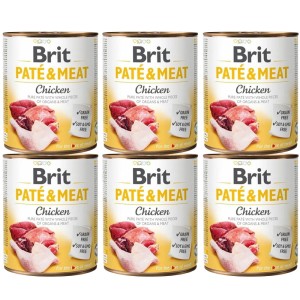 BRIT PATE & MEAT CHICKEN ZESTAW 6x800g karma mokra dla psa z kurczakiem
