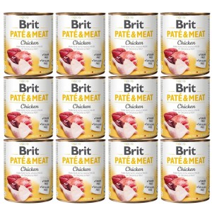 BRIT PATE & MEAT CHICKEN ZESTAW 12x800g karma mokra dla psa z kurczakiem