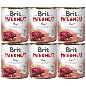BRIT PATE & MEAT BEEF ZESTAW 6x800g karma mokra dla psa z wołowiną