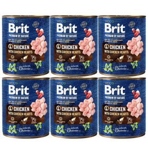 BRIT PREMIUM ZESTAW 6x800g CHICKEN&HEARTS karma mokra dla dorosłych psów