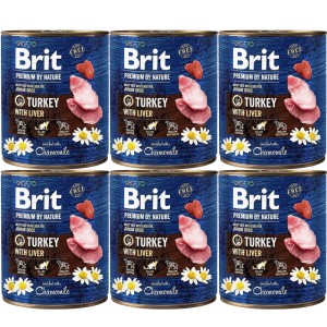 BRIT PREMIUM ZESTAW 6x800g TURKEY&LIVER karma mokra dla dorosłych psów