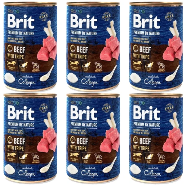 BRIT PREMIUM ZESTAW 6x400g BEEF&TRIPES karma mokra dla dorosłych psów