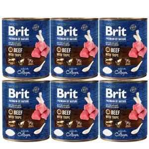 BRIT PREMIUM ZESTAW 6x800g BEEF&TRIPES karma mokra dla dorosłych psów