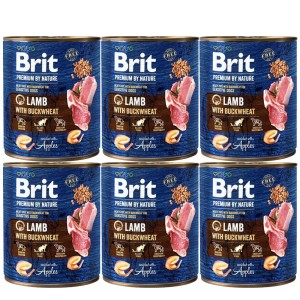 BRIT PREMIUM ZESTAW 6x800g LAMB&BUCKWHEAT karma mokra dla dorosłych psów