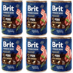 BRIT PREMIUM ZESTAW 6x400g PORK&TRACHEA karma mokra dla dorosłych psów