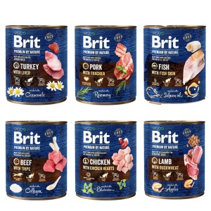 BRIT PREMIUM BY NATURE ZESTAW 6x800g MIX mokra karma dla psa 