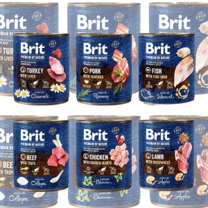 BRIT PREMIUM BY NATURE ZESTAW 12x800g MIX mokra karma dla psa