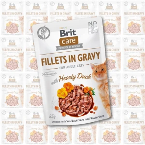 Brit Care FG Hearty Duck Pouch ZESTAW 24x85g kawałki w sosie karma dla kota