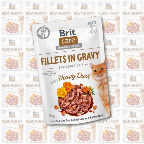 Brit Care FG Hearty Duck Pouch ZESTAW 24x85g kawałki w sosie karma dla kota